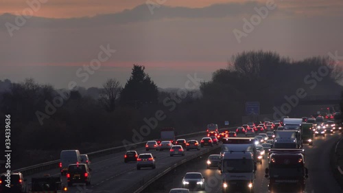 Manchester motorway at night freeway traffic with lights UK 4K