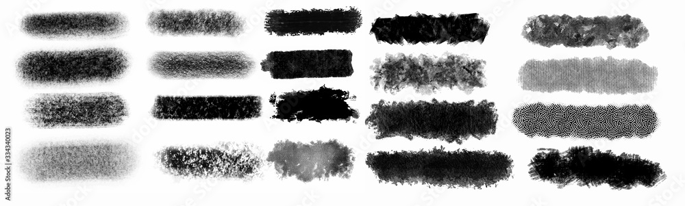 Brush paint strokes. Texture brushes and modern grunge brush lines. Ink brush artistic design element for frame design. Vector isolated elements set. Grungy black swatches. Rough smears and stains Brush paint strokes. Texture brushes and modern grunge brush lines. Ink brush artistic design element for frame design. Vector isolated elements set. Grungy black swatches. Rough smears and stains