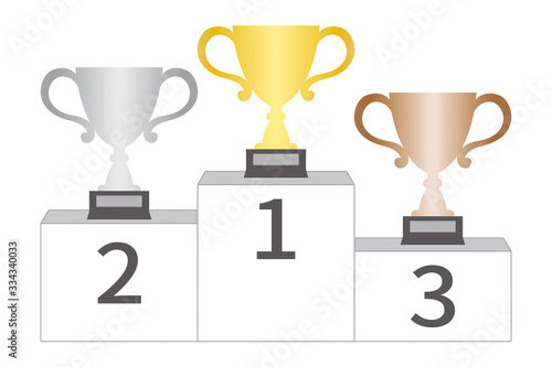 優勝カップ　表彰台