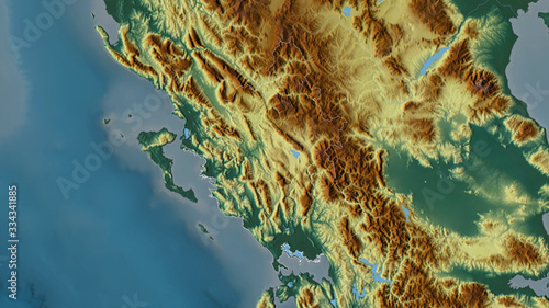 Epirus, Greece - outlined. Relief