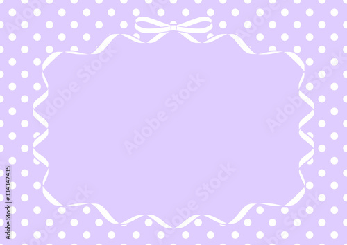 Ribbon frame and polka dot background image