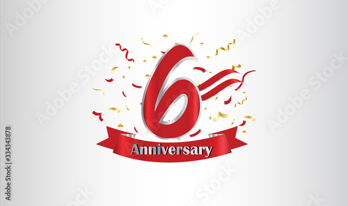 Anniversary celebration background. with the 6th number in gold and with the words golden anniversary celebration.
