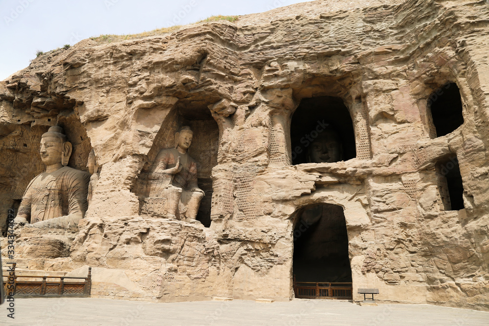 Buddha statue in Yungang cave grottoes, Datong, China/ World heritage UNESCO