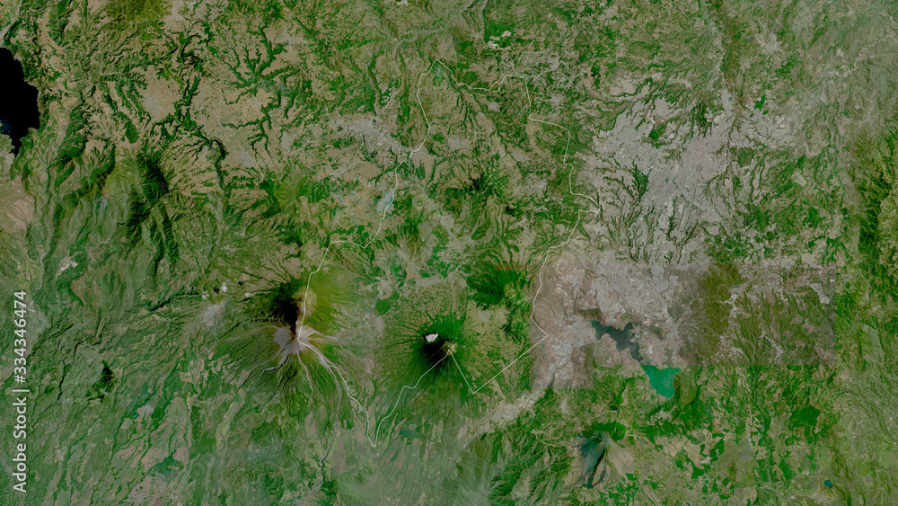 Sacatepéquez, Guatemala - outlined. Satellite