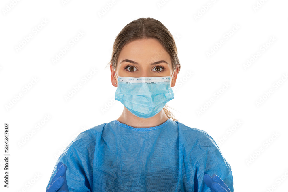 Nurse in uniform on isolated Nurse in uniform on isolated