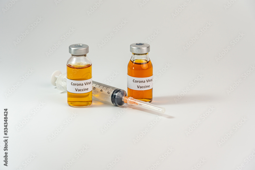 COVID-19 vaccine bottles and syringe injection for Coronavirus prevention COVID-19 vaccine bottles and syringe injection for Coronavirus prevention