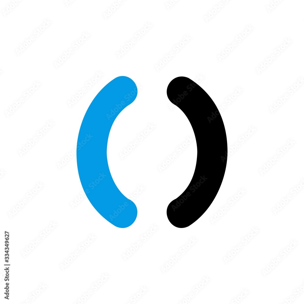 brackets, learning, science and mathematics icon. Perfect for application, web, logo, game and presentation template. icon set design blue black line style brackets, learning, science and mathematics icon. Perfect for application, web, logo, game and presentation template. icon set design blue black line style