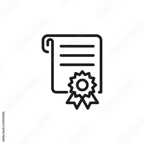 Simple diploma line icon.