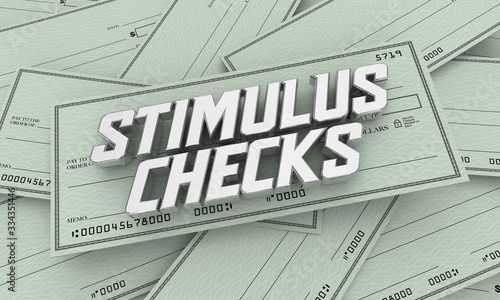 Stimulus Checks Payments Help Assistance Money Crisis 3d Illustration