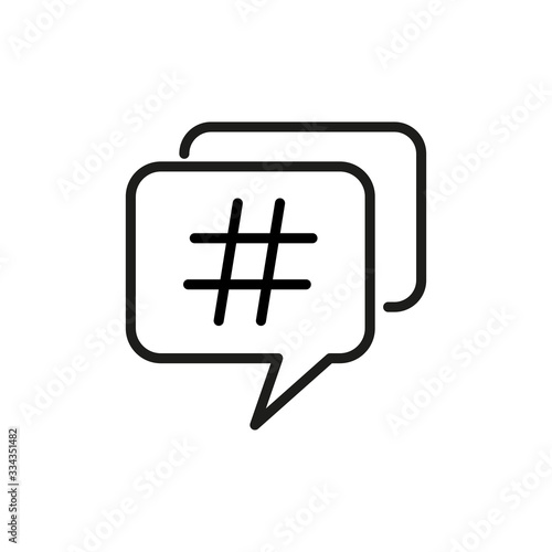 Simple hashtag line icon.