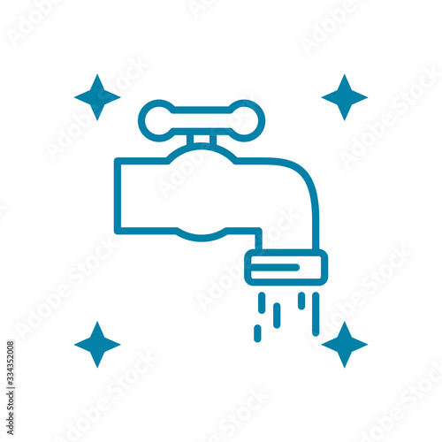 water faucet icon, line style