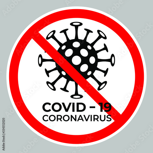 red circle with crossed out coronavirus covid 19