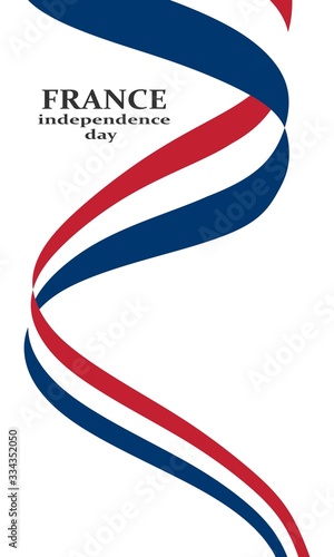 Flag of the France. Independence day celebration card concept