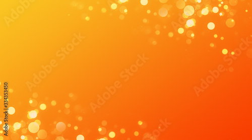 abstract orange background with bokeh lights and sunlight, panoramic background with copy space photo