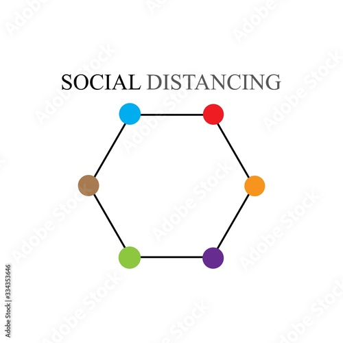 Social distancing icon isolated on white background