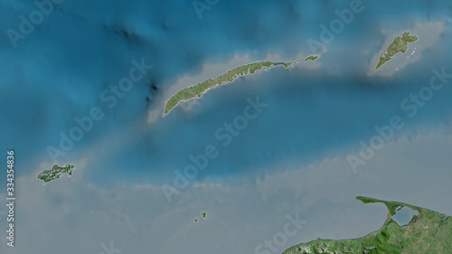 Islas de la Bah  a  Honduras - outlined. Satellite