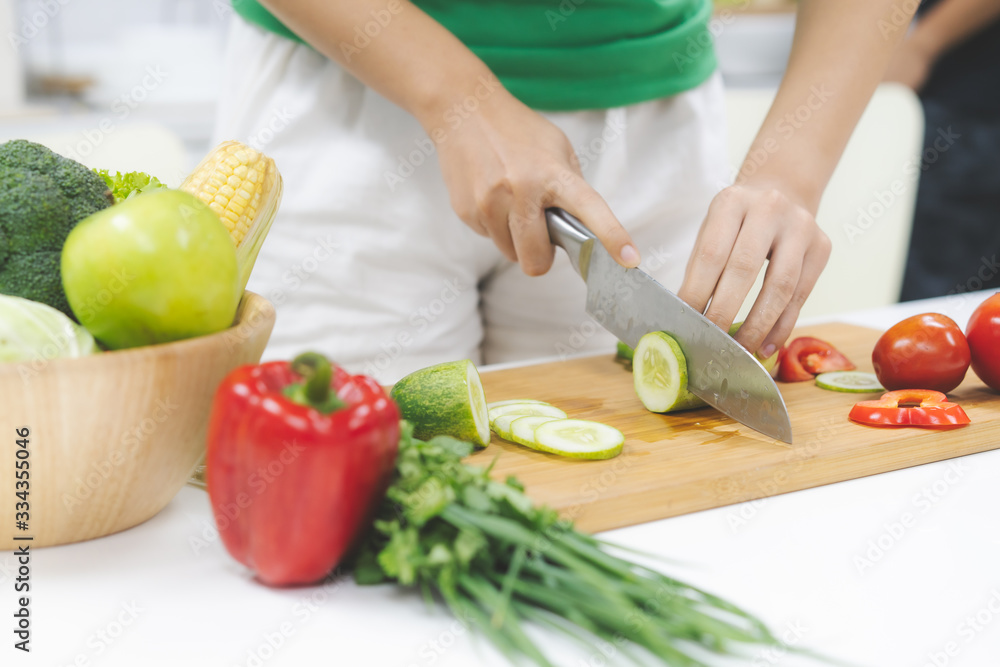 Close up woman preparing ingredient for salad menu. Dinner diet plate homemade by yourself. Close up woman preparing ingredient for salad menu. Dinner diet plate homemade by yourself.