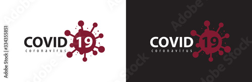 Covid-19 Coronavirus concept inscription typography design logo. photo