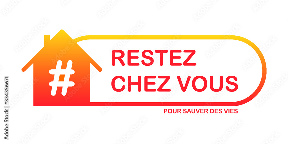 Logo Restez chez vous pour sauver des vies - Maison - Hashtag - Dégradé Orange/Rouge Logo Restez chez vous pour sauver des vies - Maison - Hashtag - Dégradé Orange/Rouge