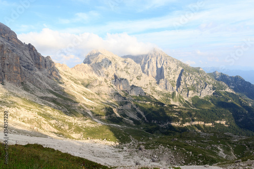 Mountain alps panorama in Brenta Dolomites, Italy