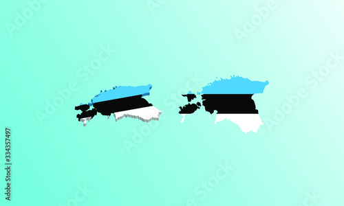 estonia map 3D icon vector illustration.