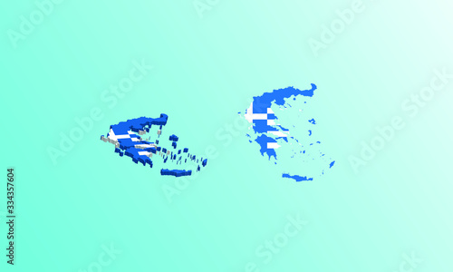 greece map 3D icon vector illustration.