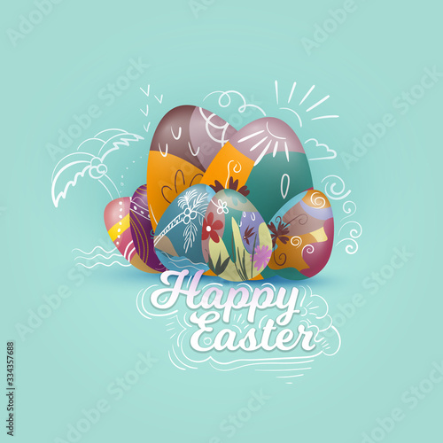 Easter Egg Hunt poster. Vector illustration
