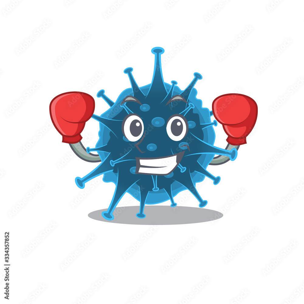 A sporty moordecovirus boxing mascot design style