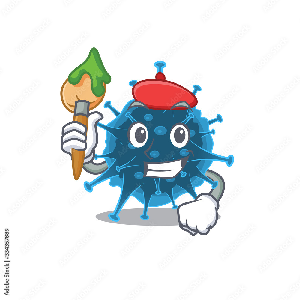 Talented moordecovirus Artist cartoon character with brush Talented moordecovirus Artist cartoon character with brush