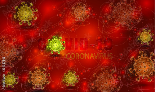 Coronavirus 2019-ncov and virus background with disease cells. covid-19 corona virus outbreaking and pandemic medical health risk concept