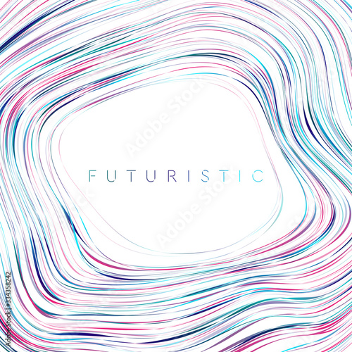 Fototapeta Naklejka Na Ścianę i Meble -  Futuristic abstract wavy background with colorful curved lines. Vector design