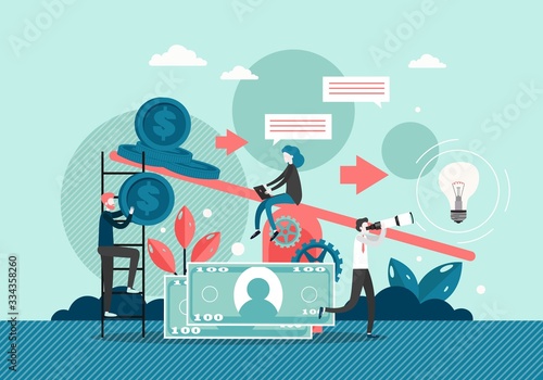 Business idea, vector flat style design illustration