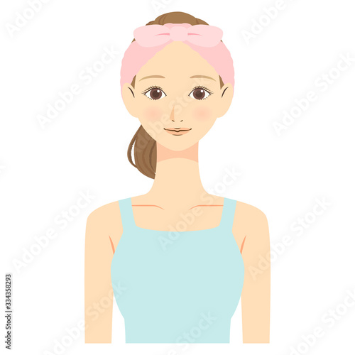 ヘアバンドをした女性　02