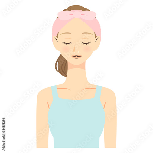 ヘアバンドをした女性　01
