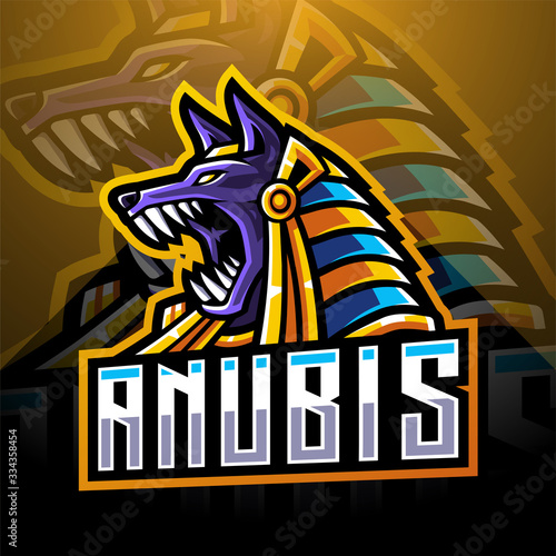 Anubis head esport mascot logo design