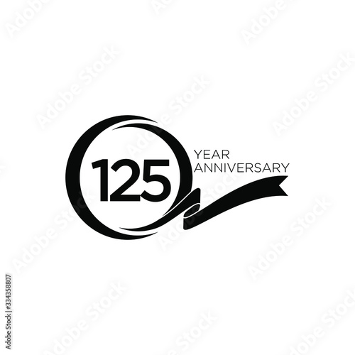 125 anniversary ribbon letter