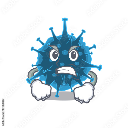 Moordecovirus cartoon character design with angry face