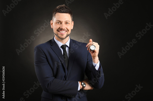 Businessman with watch and ...