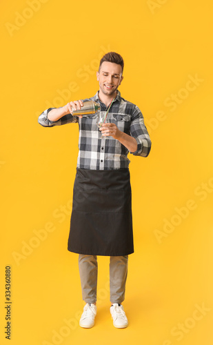 Handsome male bartender on ...