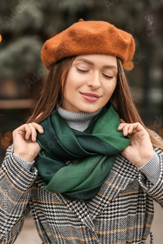 Beautiful young woman with ...