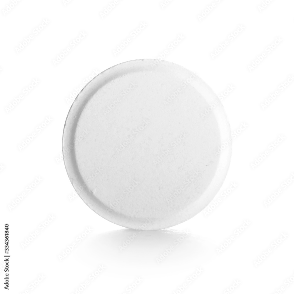 One pill on white background One pill on white background