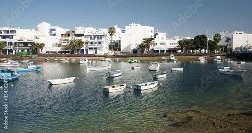 fishing harbour in arricife photo