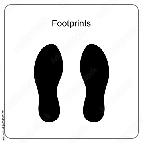  The silhouette of footprints. footsteps icon or sign for print.  Vector illustration.