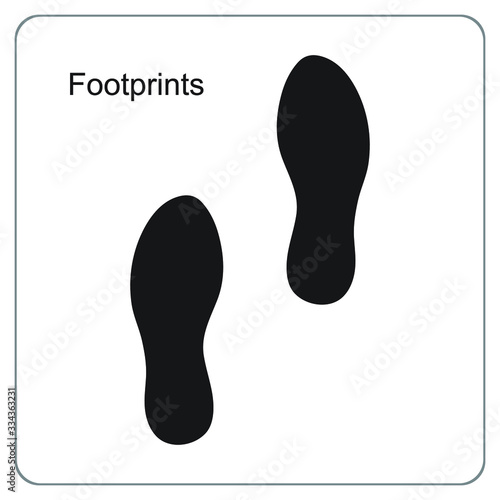  The silhouette of footprints. footsteps icon or sign for print.  Vector illustration.