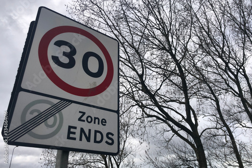 20mph sign 30 zone ends photo