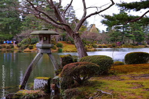  Kenroku-en located in Kanazawa, Ishikawa, Japan, one of the Three Great Gardens of Japan.