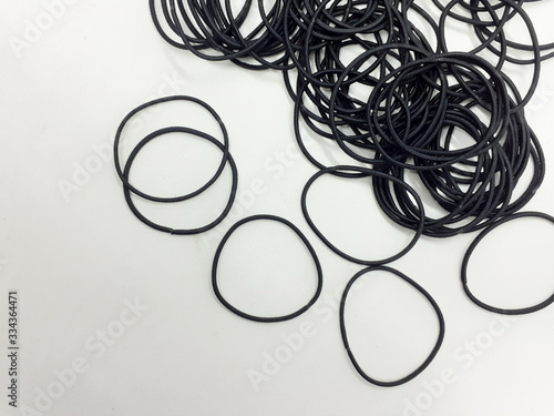 Colorful Elastic Hair Rubber Dresser Tools for Attractive Woman Accessories in White Isolated Background