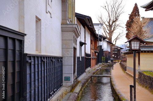 Fototapeta Naklejka Na Ścianę i Meble -  The small town`s Ancient Japanese houses of Hida Furukawa town, Gifu. Japan.