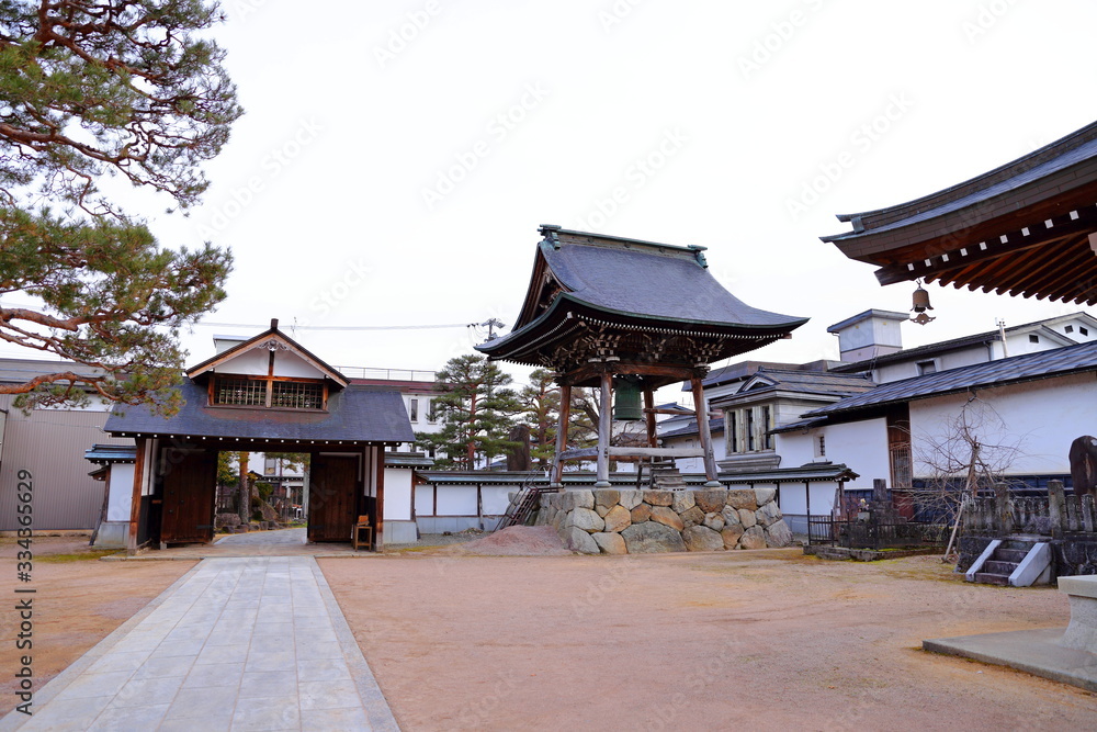 The small town`s historic ancient Japanese temple of Hida Furukawa town, Gifu. Japan. The small town`s historic ancient Japanese temple of Hida Furukawa town, Gifu. Japan.