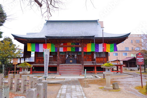 well preserved traditional temple in old town area of Hida-Takayama, Gifu, Takayama, Japan photo